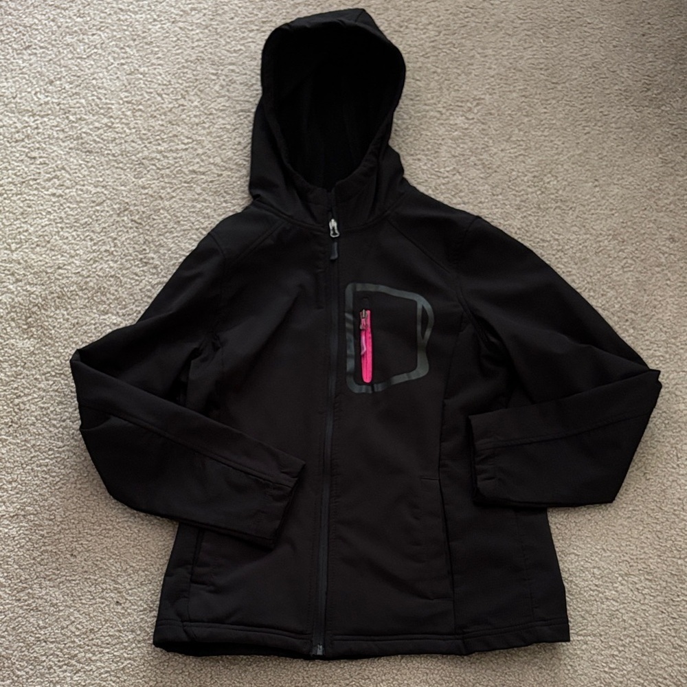 Snozu Sport Black Jacket with Pink Trim size large